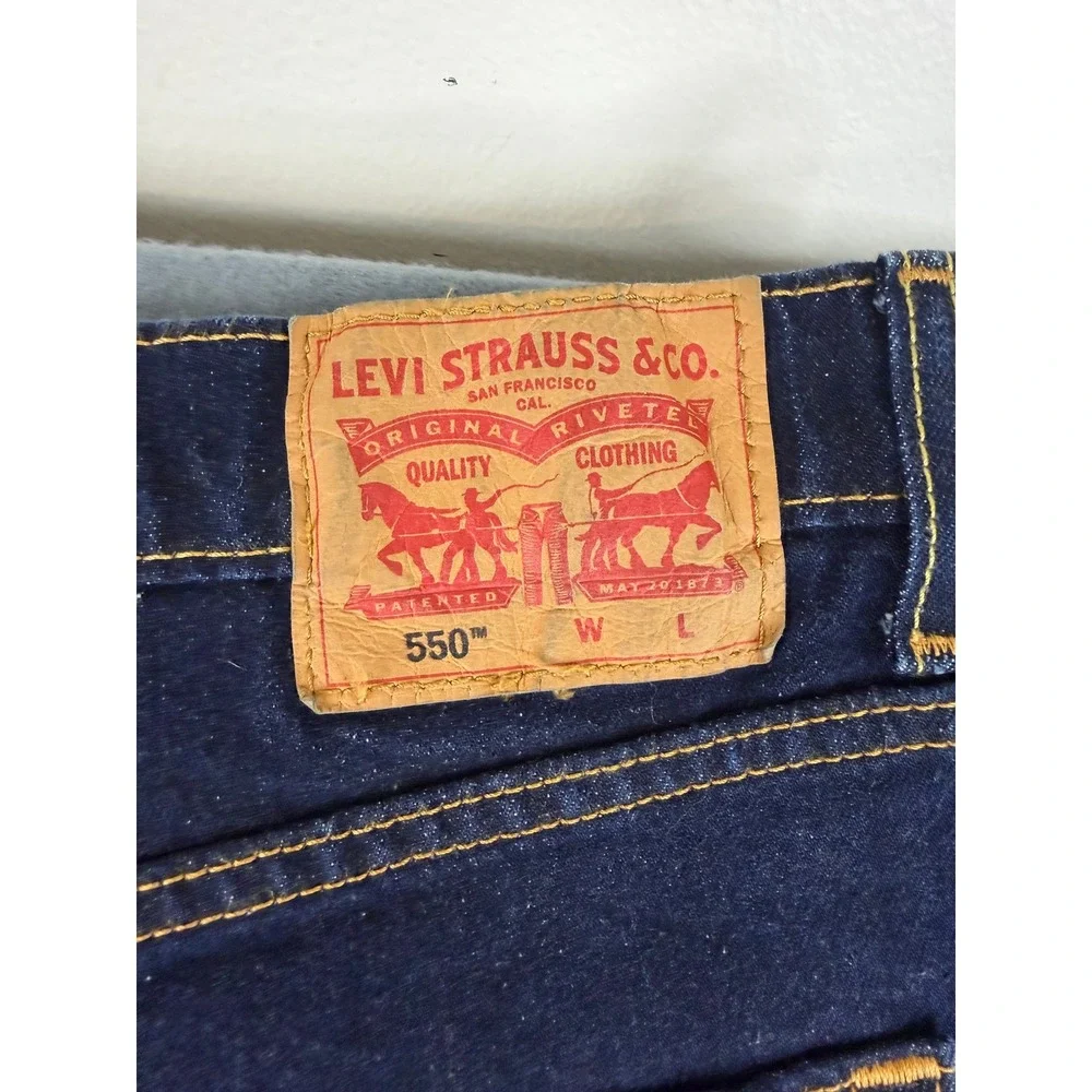 Levi's 550 Relaxed Fit Jeans Mens 48x32 Dark Blue Big & Tall Stretch Tapered Leg